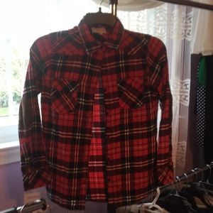 Red and black flannel shirt